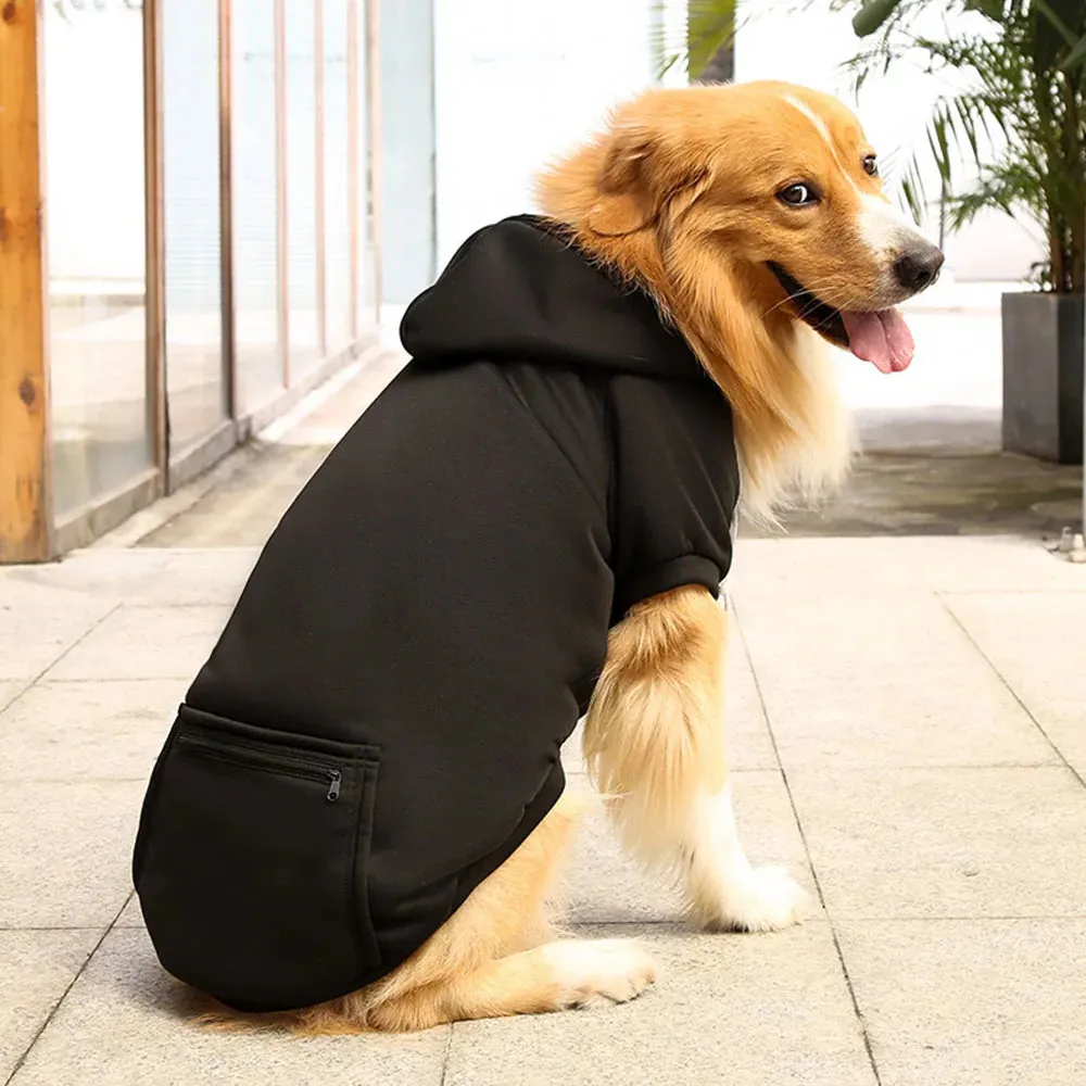 Active Canine Style: Sport Dog Hoodies for Medium and Large Dogs - Warm Fleece Sweatshirt with Hood and Pocket for Winter Pet Outfits