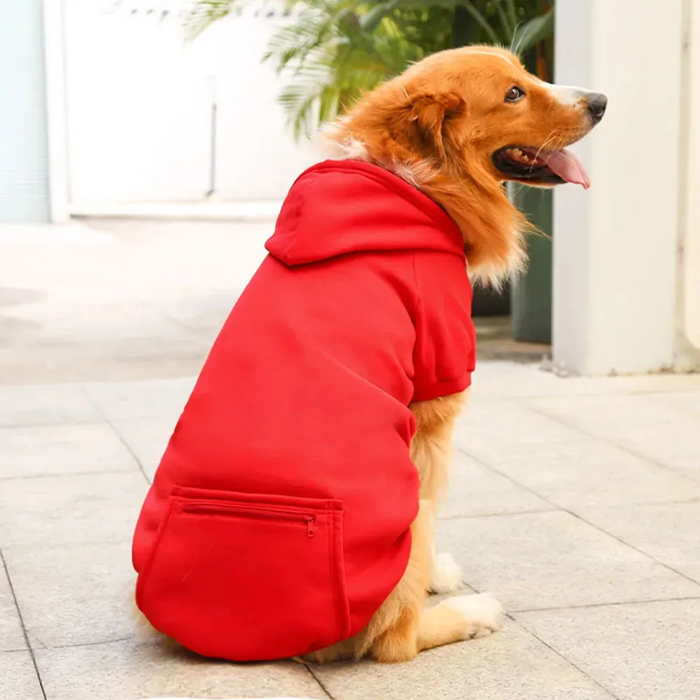 Active Canine Style: Sport Dog Hoodies for Medium and Large Dogs - Warm Fleece Sweatshirt with Hood and Pocket for Winter Pet Outfits