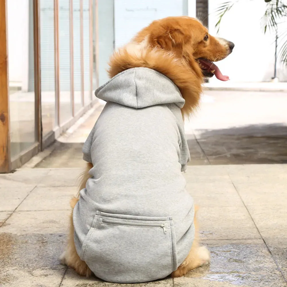 Active Canine Style: Sport Dog Hoodies for Medium and Large Dogs - Warm Fleece Sweatshirt with Hood and Pocket for Winter Pet Outfits