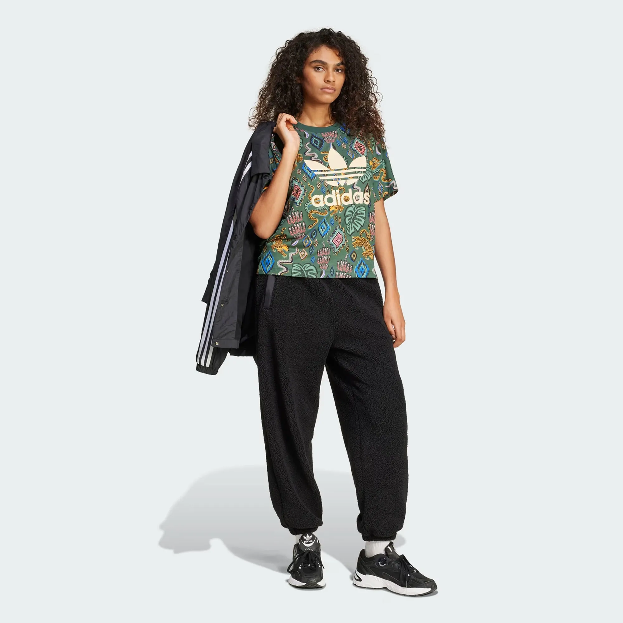 ADIDAS ORIGINALS | x FARM RIO TREFOIL TEE { GREEN