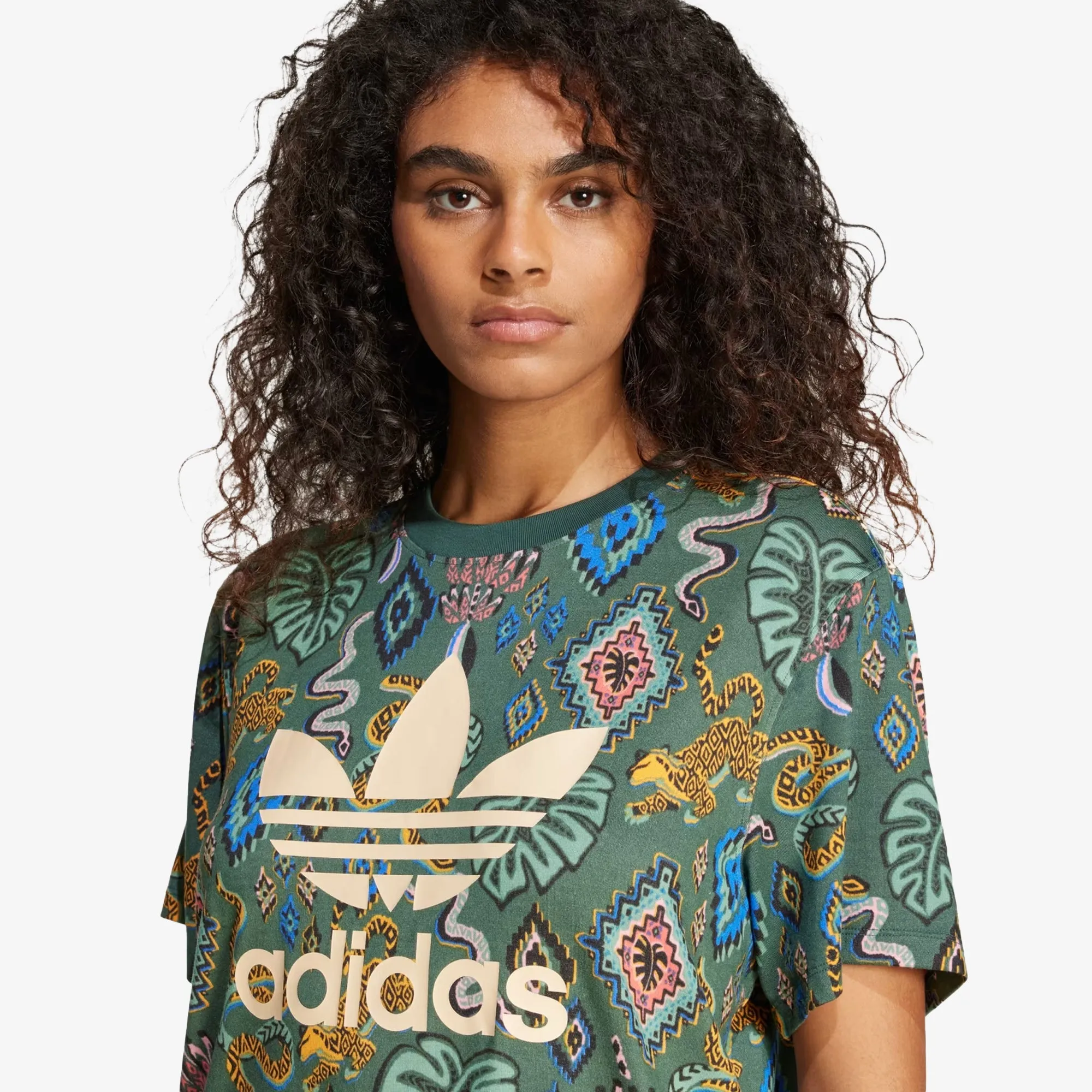 ADIDAS ORIGINALS | x FARM RIO TREFOIL TEE { GREEN