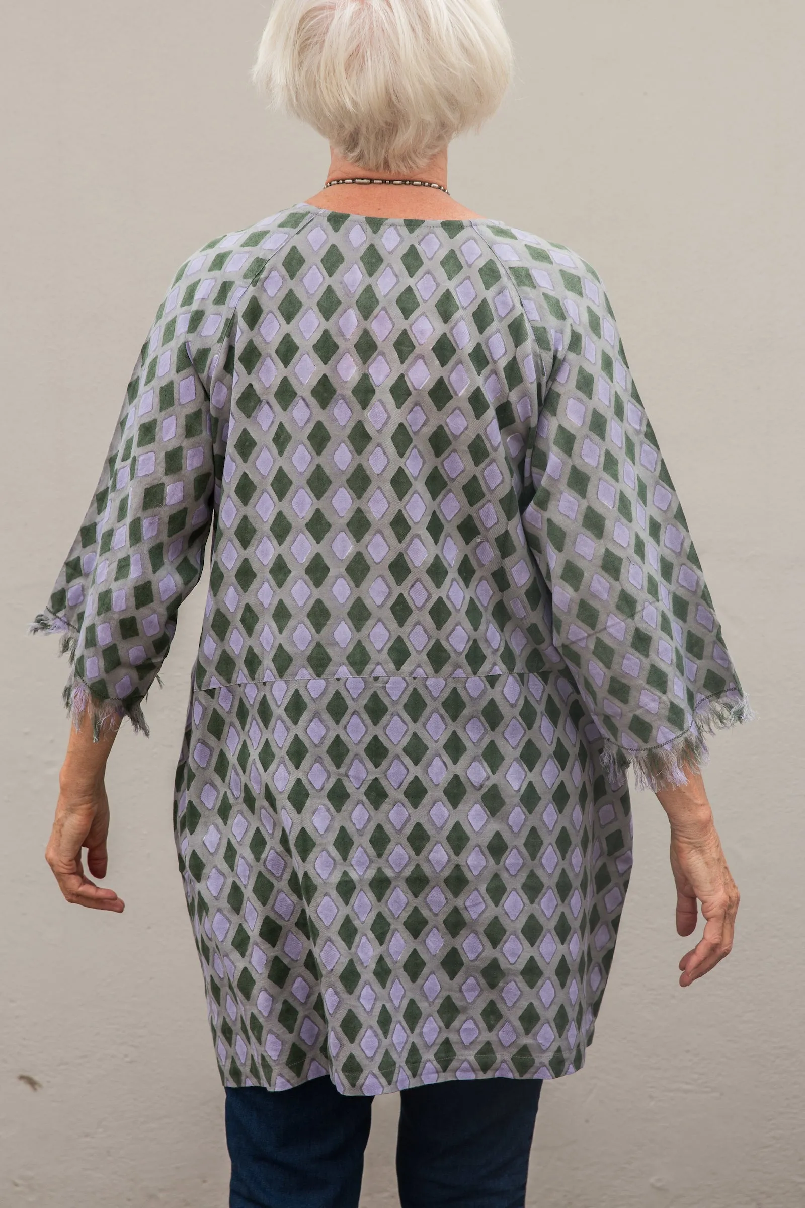 Aliza Tunic Hand Block Printed in Organic Brushed Cotton