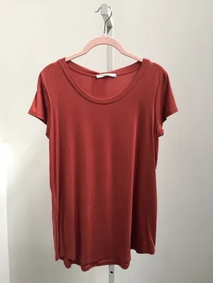 Anita | Solid Cap Sleeve Tee | Rust *FINAL SALE* (Small and 3X Left)