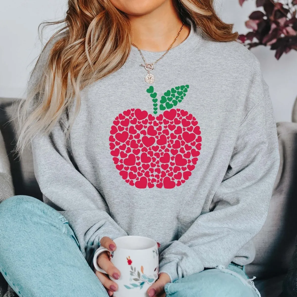 Apple of Hearts Wholesale Crewneck Sweatshirt