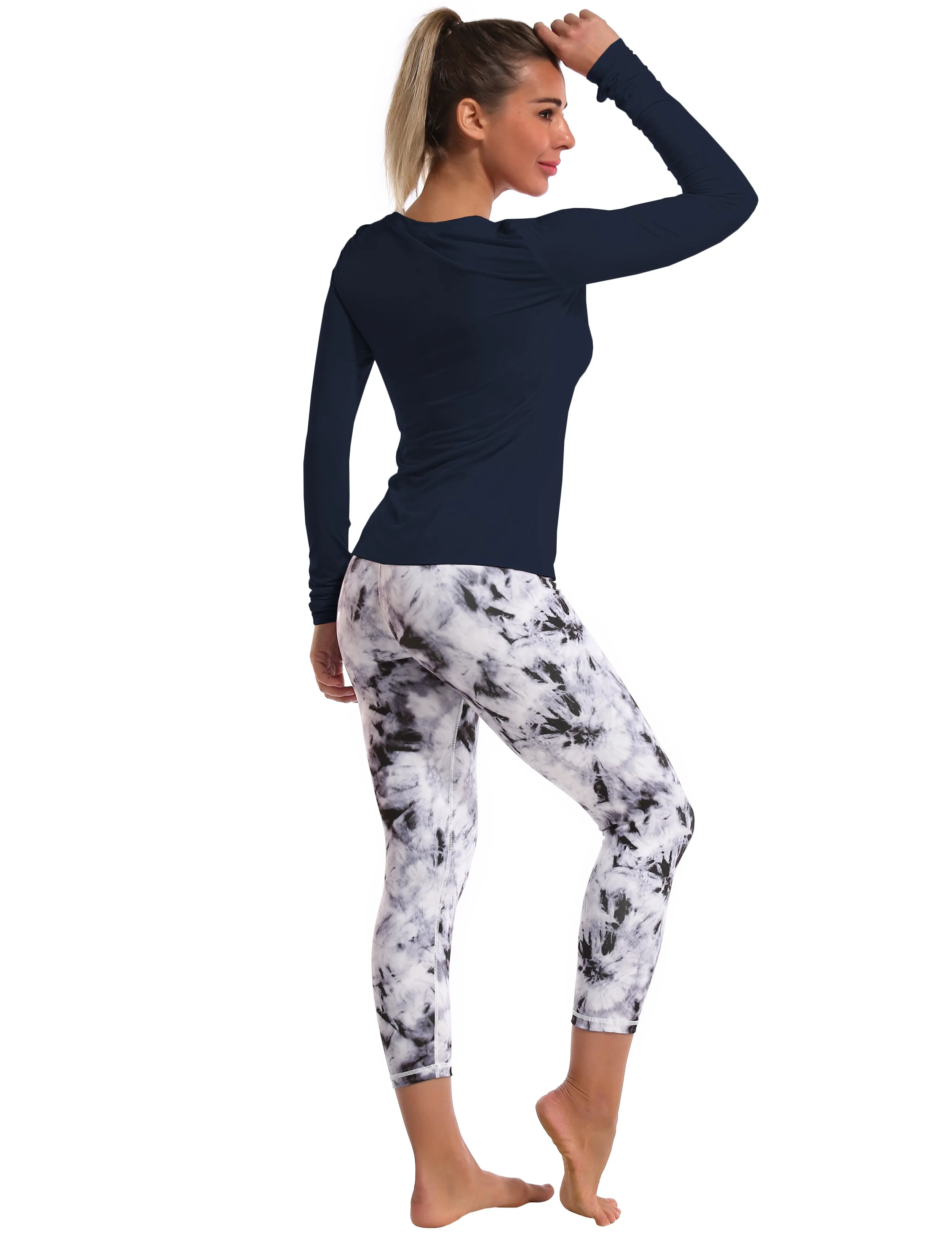 Athlete Long Sleeve Tops darknavy_yoga