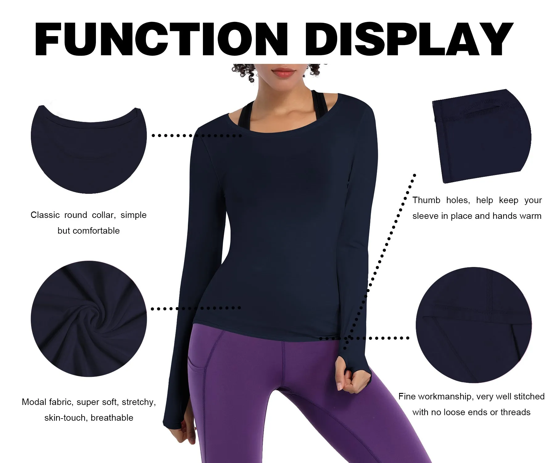 Athlete Long Sleeve Tops darknavy_yoga