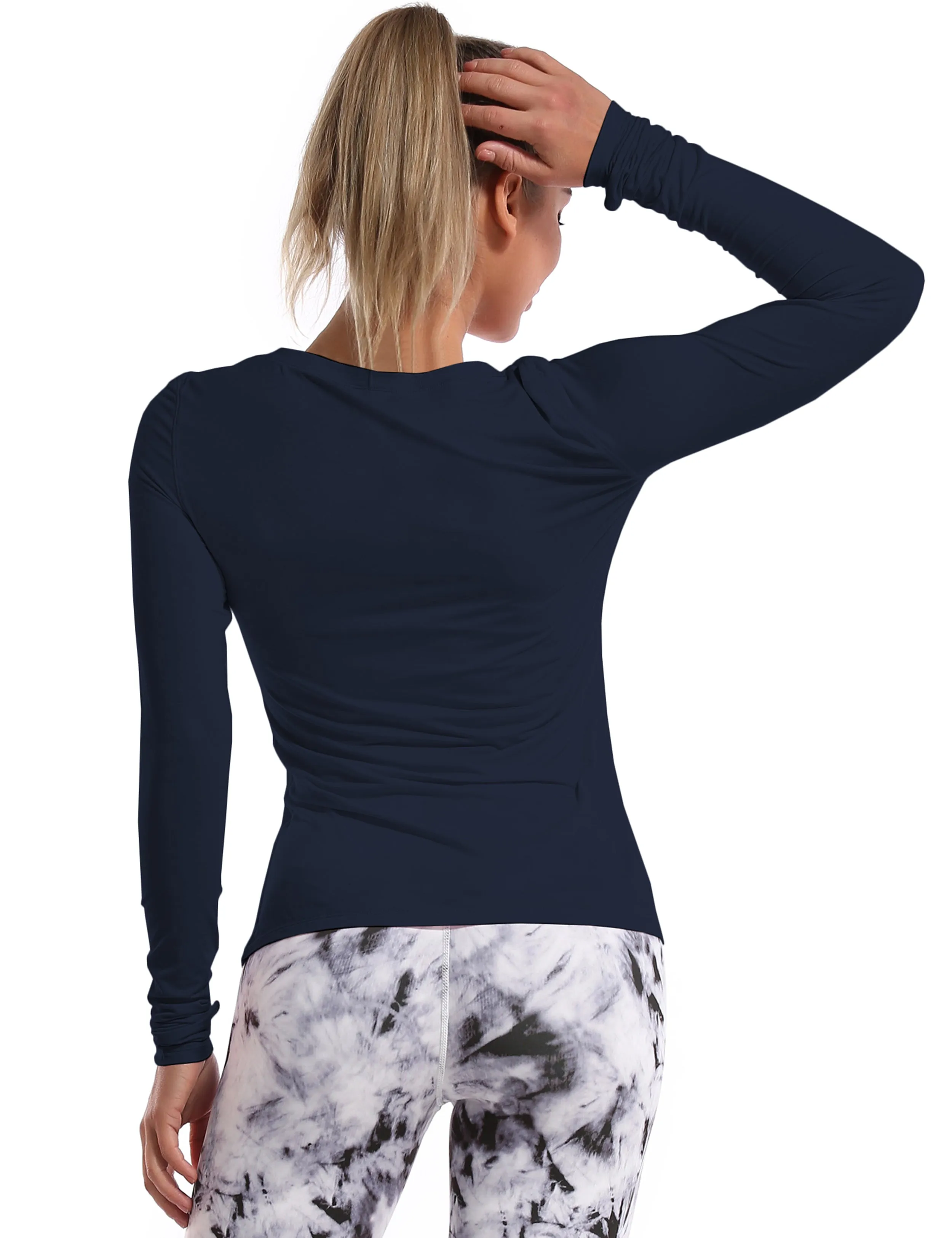 Athlete Long Sleeve Tops darknavy_yoga