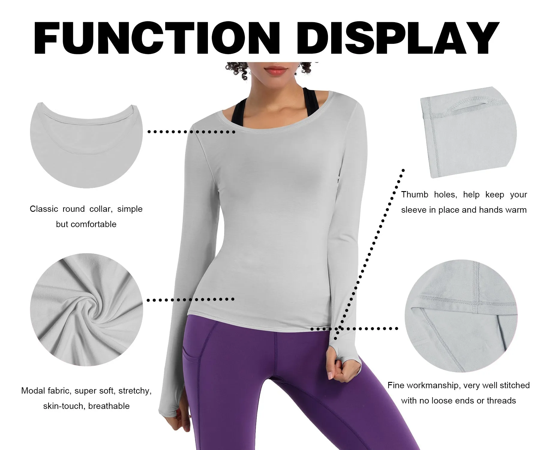 Athlete Long Sleeve Tops lightgray ins_yoga