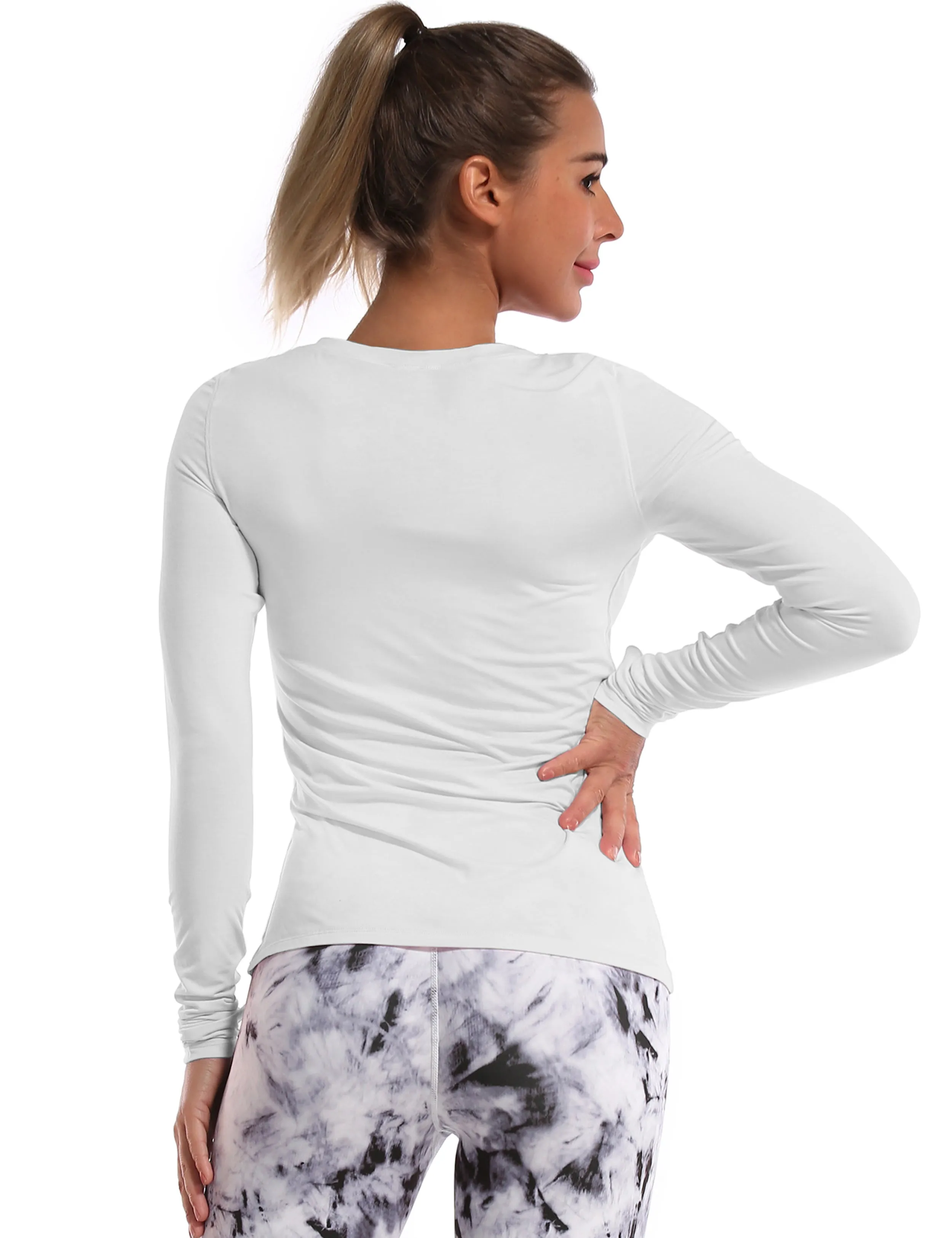 Athlete Long Sleeve Tops lightgray ins_yoga