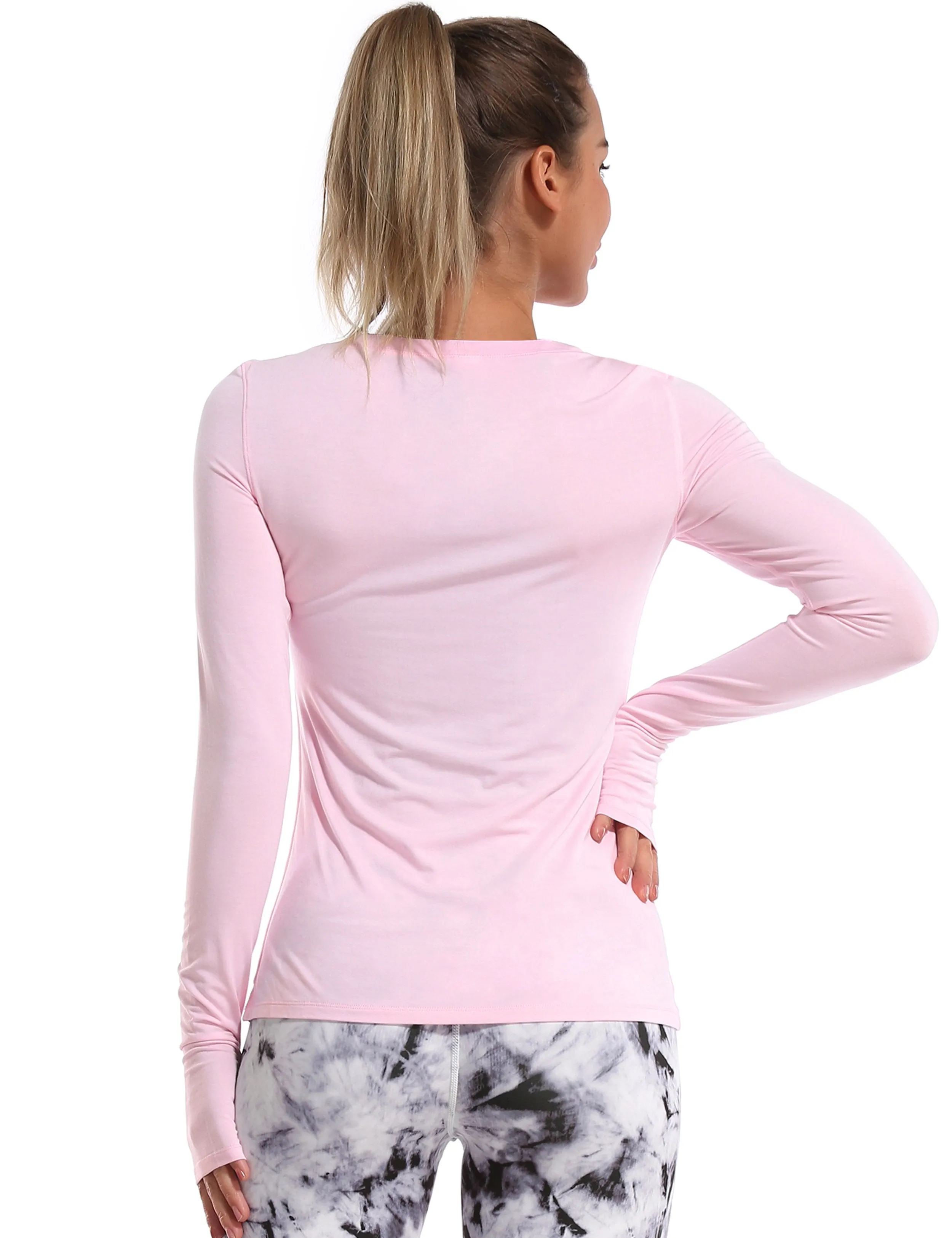 Athlete Long Sleeve Tops lightpink ins_Pilates