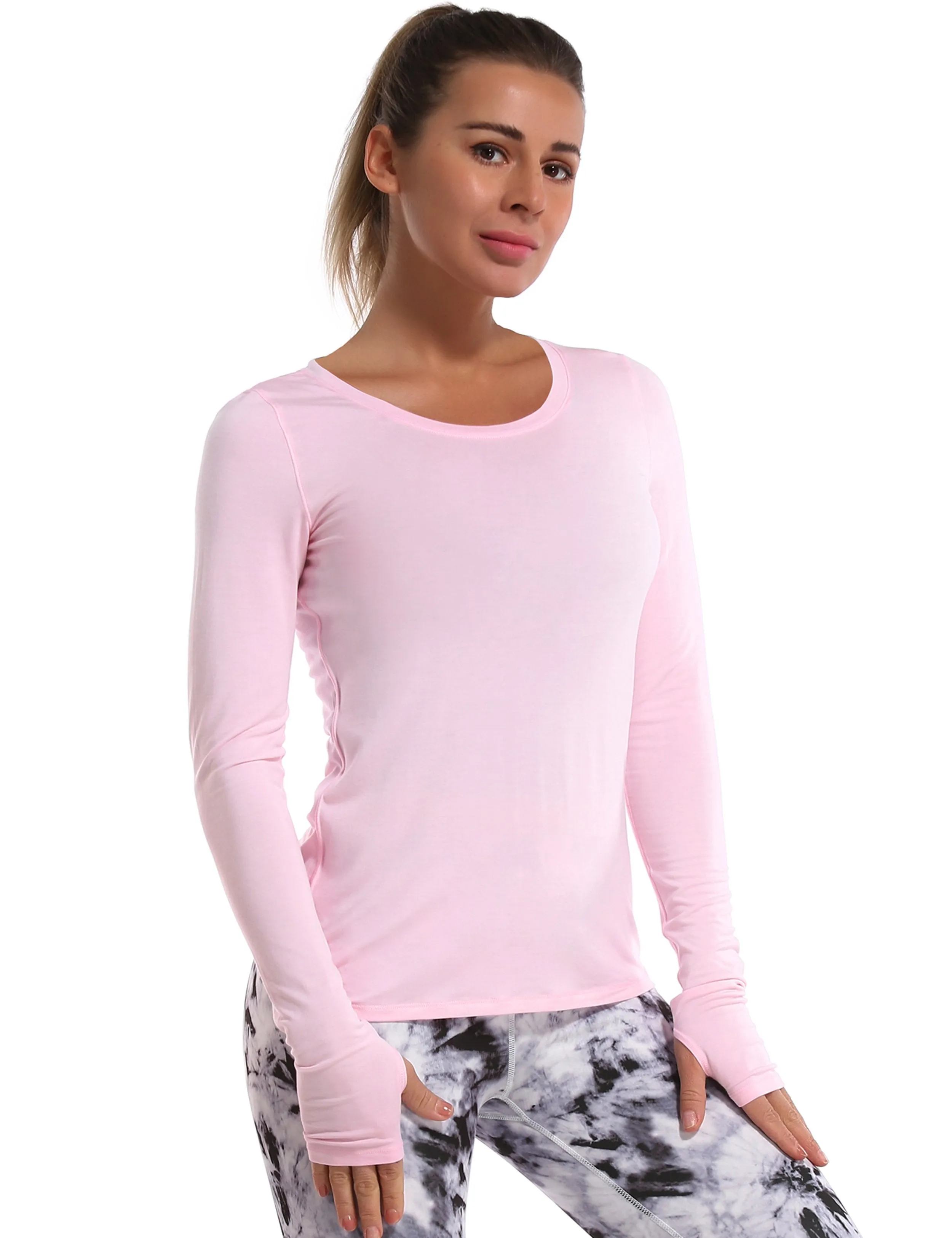 Athlete Long Sleeve Tops lightpink ins_Pilates