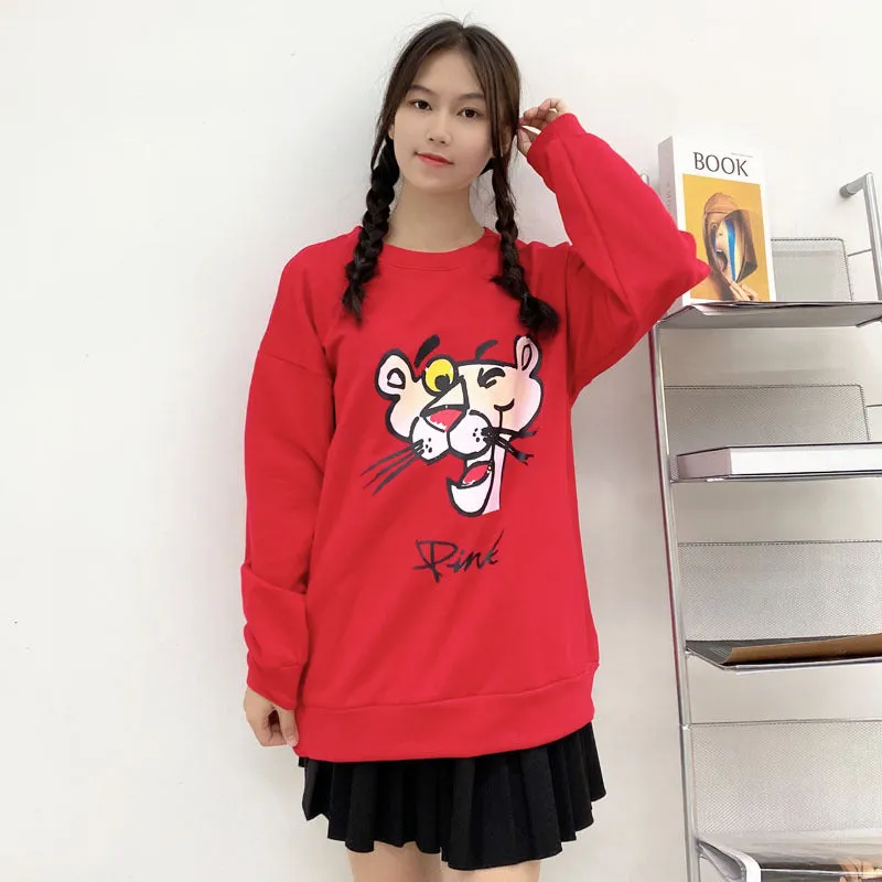 Bear Sweatshirt Women ins Trendy Round-Neck Thin Loose Outerwear