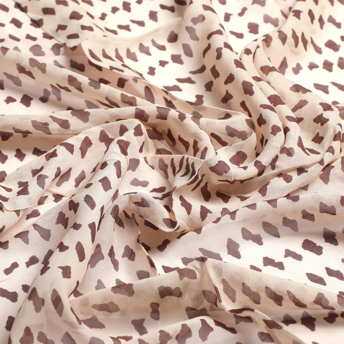 Brown Stones Digital Printed Fabric - Pure Georgette