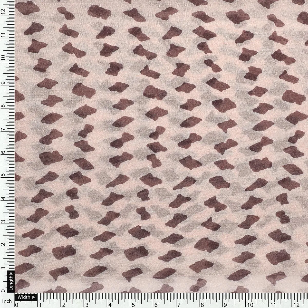 Brown Stones Digital Printed Fabric - Pure Georgette