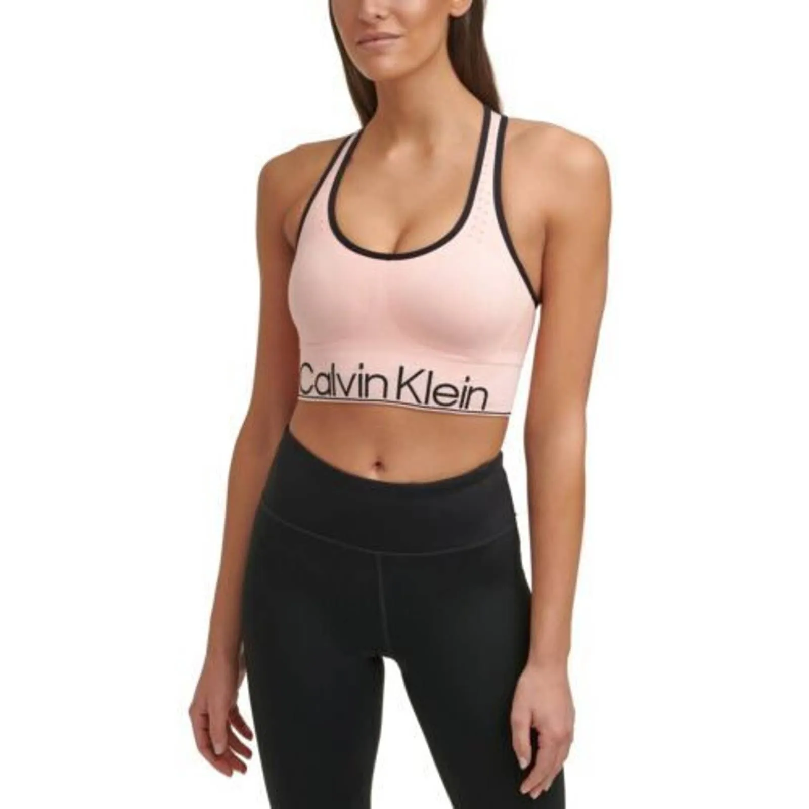 Calvin Klein Women's Mid-Impact Sports Bra Peach