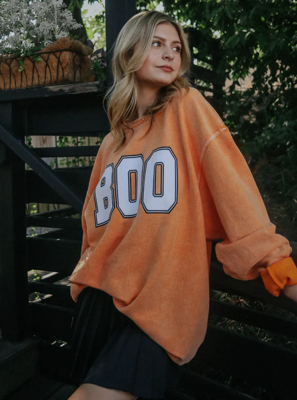 charlie southern: boo corded crew sweatshirt