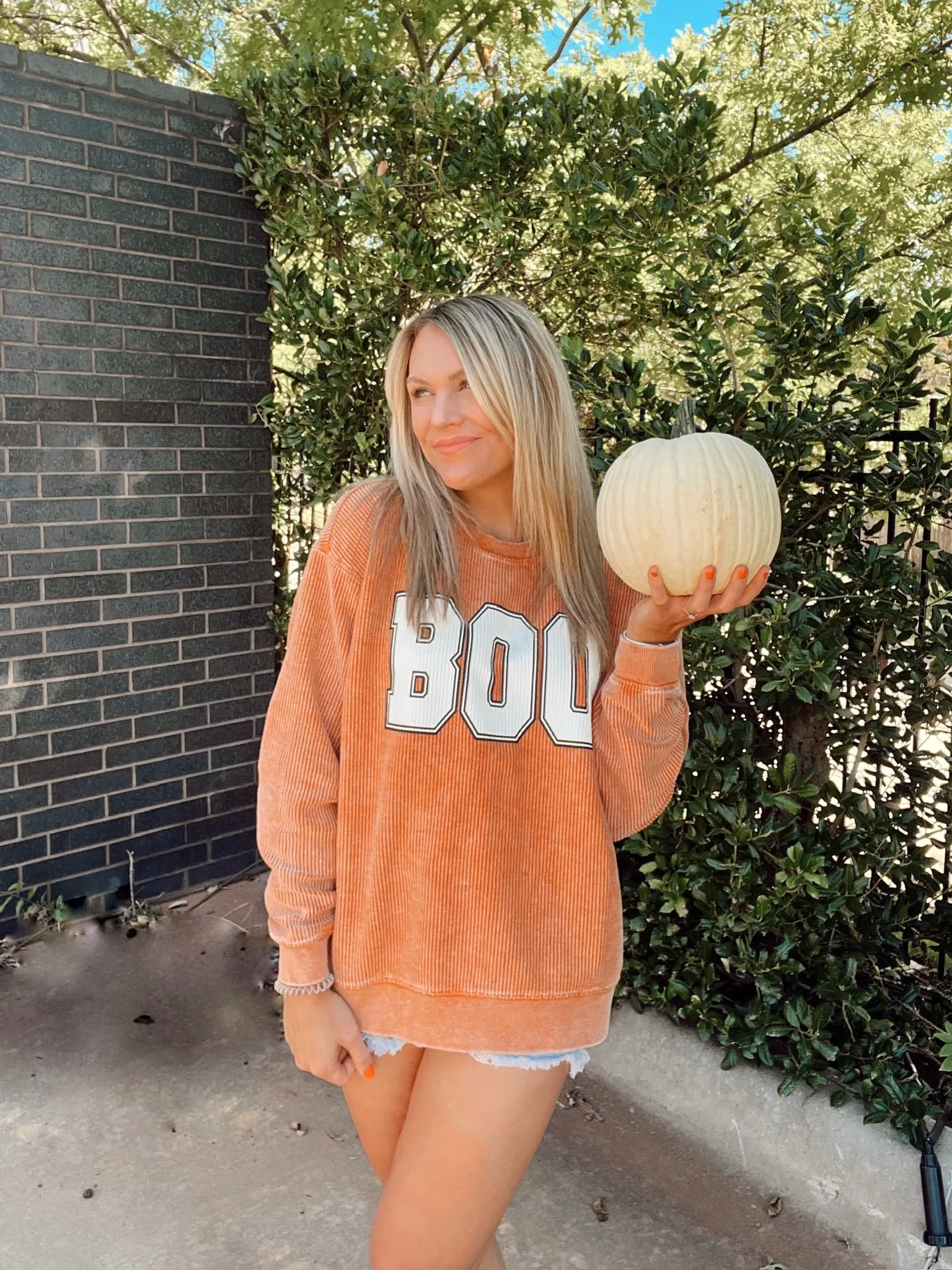 charlie southern: boo corded crew sweatshirt