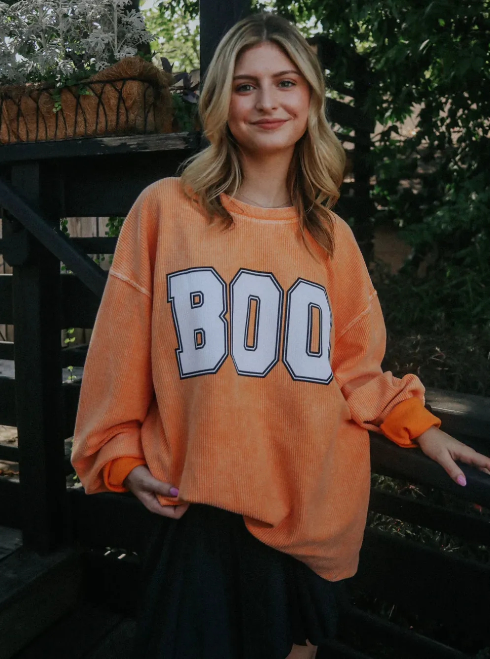 charlie southern: boo corded crew sweatshirt