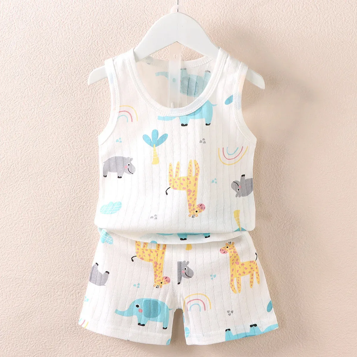 Children's Clothing Print Sleeveless Tops Shorts Cute Breathable Kids