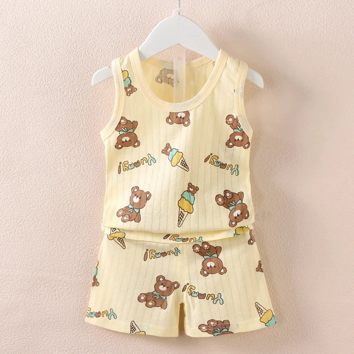 Children's Clothing Print Sleeveless Tops Shorts Cute Breathable Kids