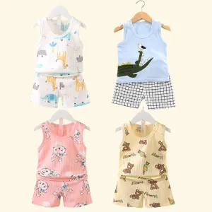 Children's Clothing Print Sleeveless Tops Shorts Cute Breathable Kids