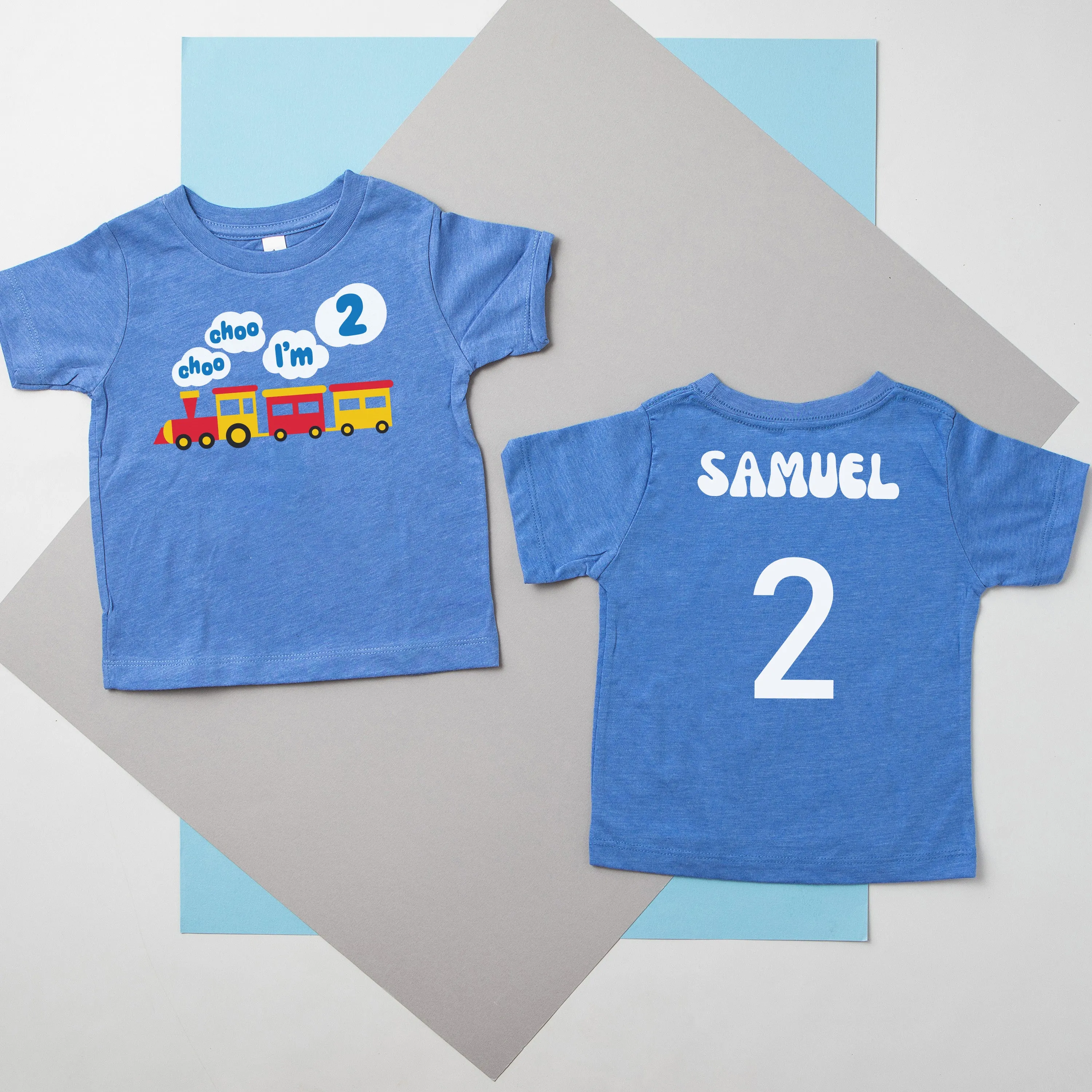 Choo Choo I'm 2 Personalized 2nd Birthday T-shirt