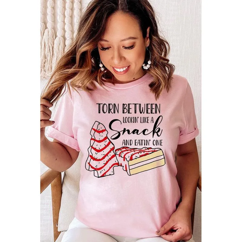 COLOR BEAR " Torn Between Lookin; like a snack or eatin' one" Christmas Humor Graphic Tee