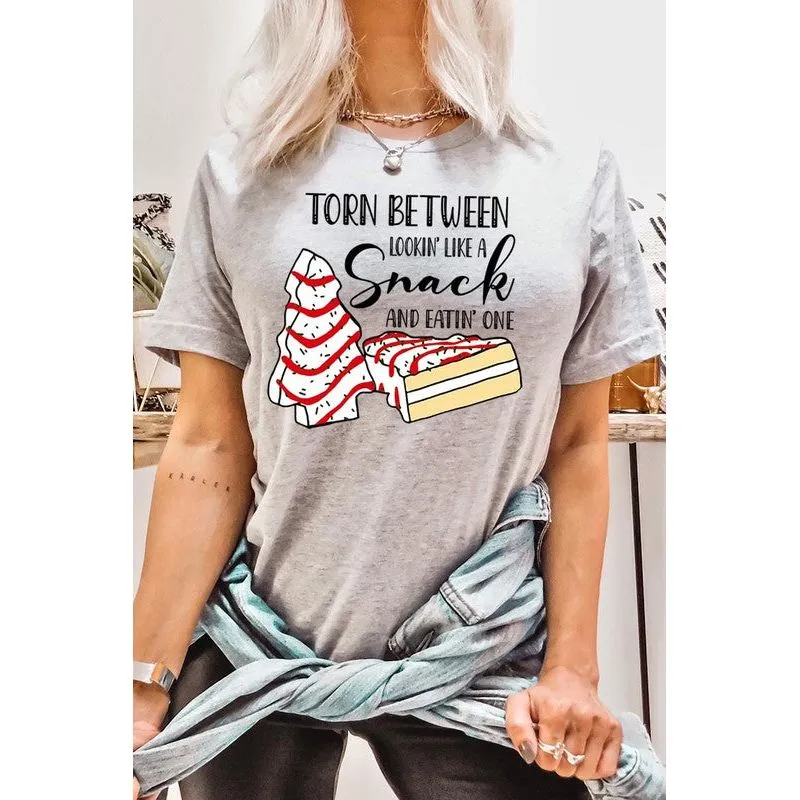 COLOR BEAR " Torn Between Lookin; like a snack or eatin' one" Christmas Humor Graphic Tee