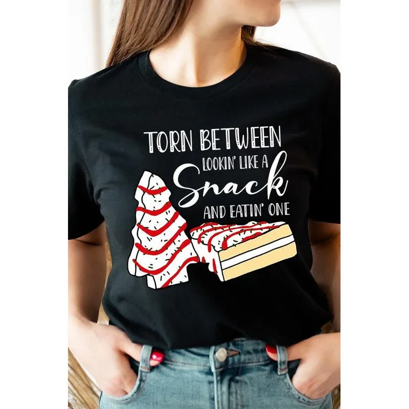 COLOR BEAR " Torn Between Lookin; like a snack or eatin' one" Christmas Humor Graphic Tee