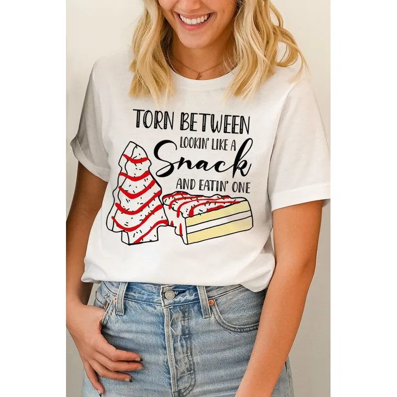 COLOR BEAR " Torn Between Lookin; like a snack or eatin' one" Christmas Humor Graphic Tee