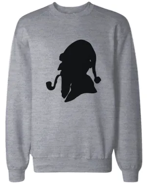 Consulting Detective Santa Silhouette Funny Sweatshirts Christmas Pullover Fleece