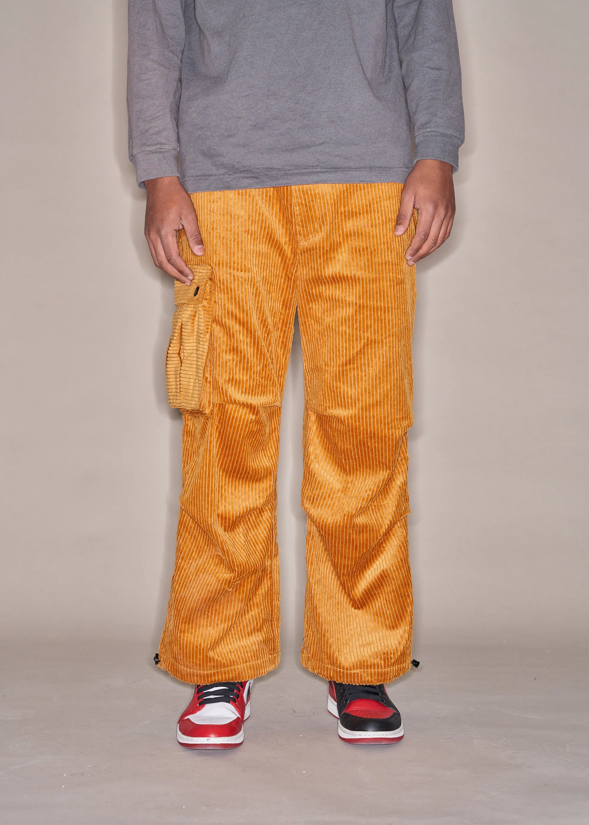 Corduroy Cargo Pants - Vibrant Contrast Wide Wale