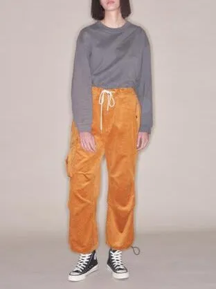 Corduroy Cargo Pants - Vibrant Contrast Wide Wale