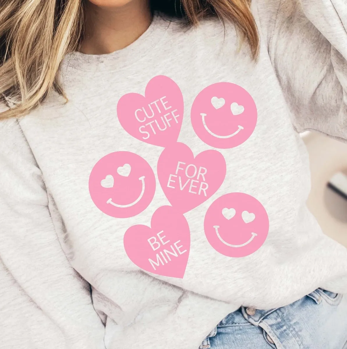 Cute Stuff Candy Hearts Wholesale Crewneck Sweatshirt