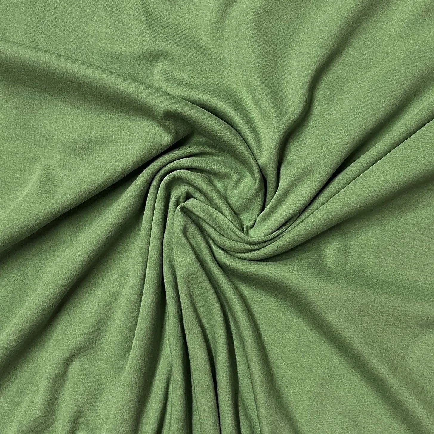 Dark Sage Cotton Interlock Fabric