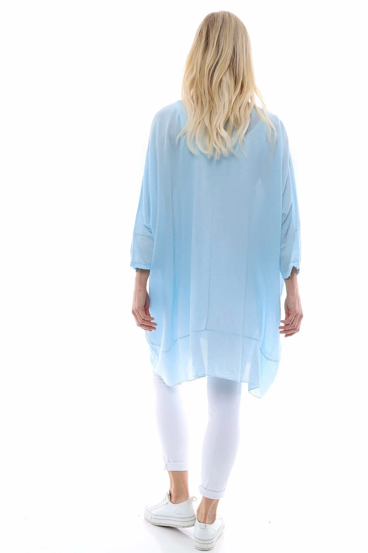 Denlia Cotton Tunic Light Blue