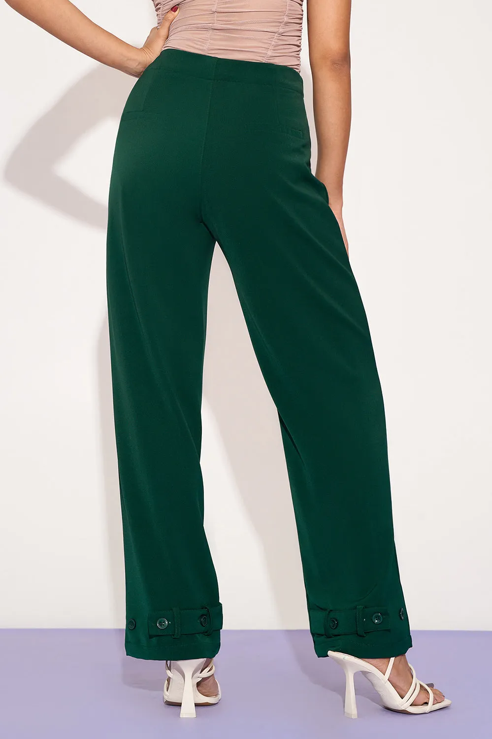 Emerald Muse Adjustable Hem Korean Pants