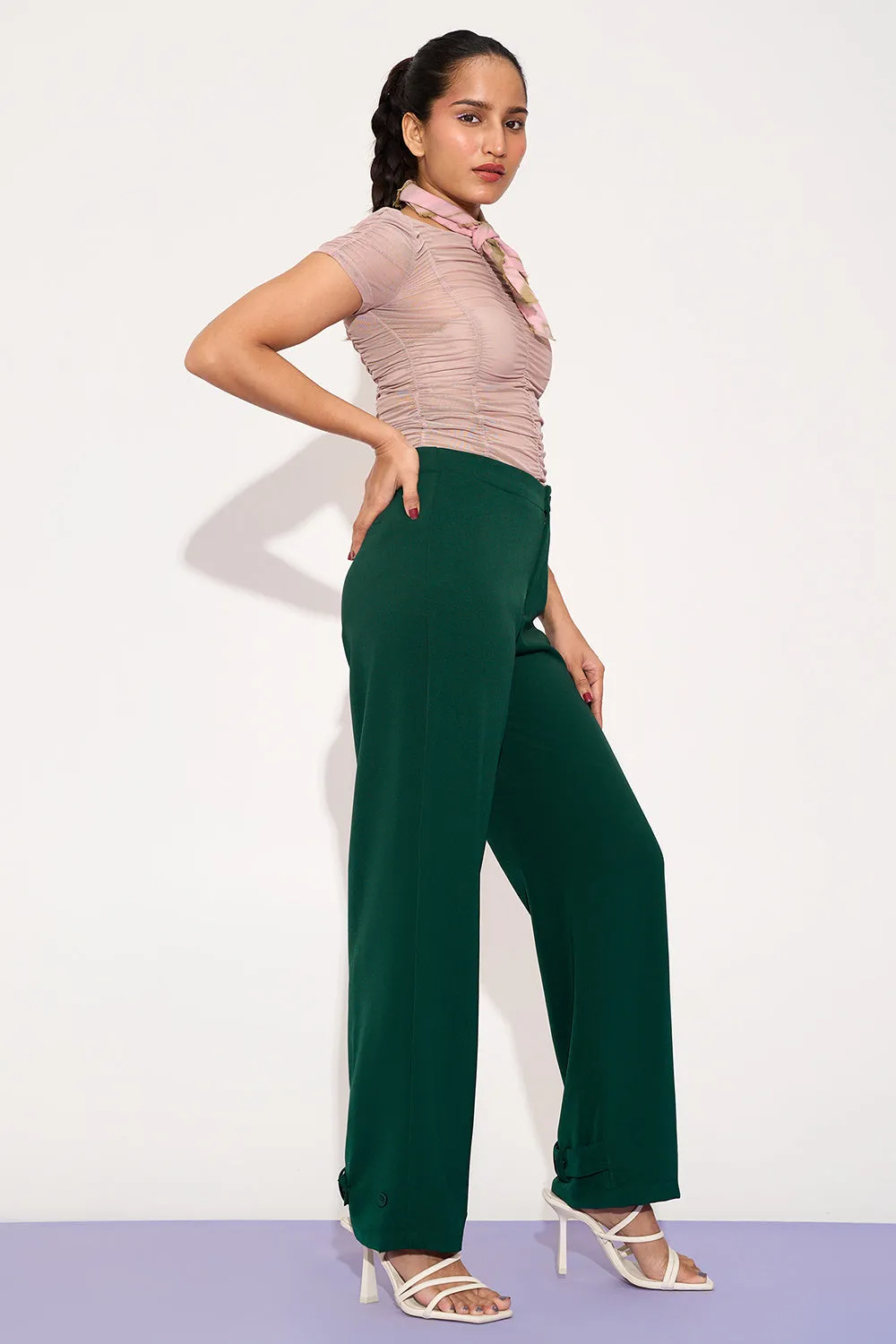 Emerald Muse Adjustable Hem Korean Pants