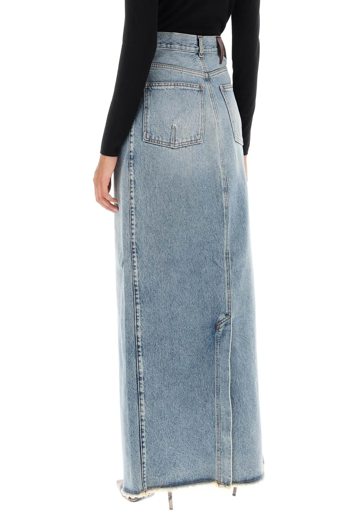 emma denim column skirt