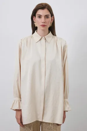 Eva Sleeve Detailed Shirt Beige