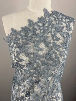 Evening Lace - Metallic Blue - 120cm