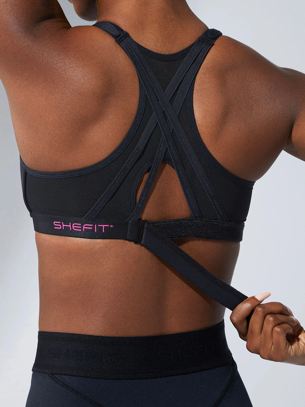 Exhilarate Sports Bra - Black and Pink