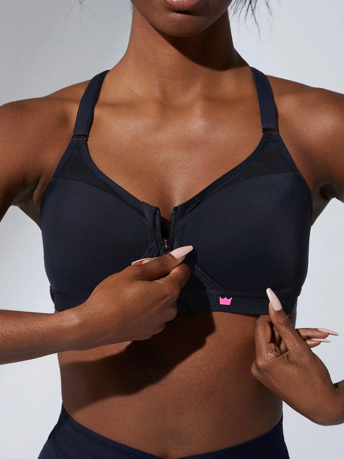 Exhilarate Sports Bra - Black and Pink