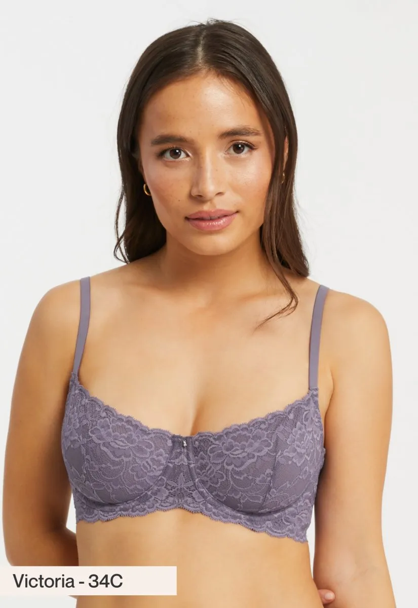 Flirt Demi Lace Bra Purple Cloud 9312