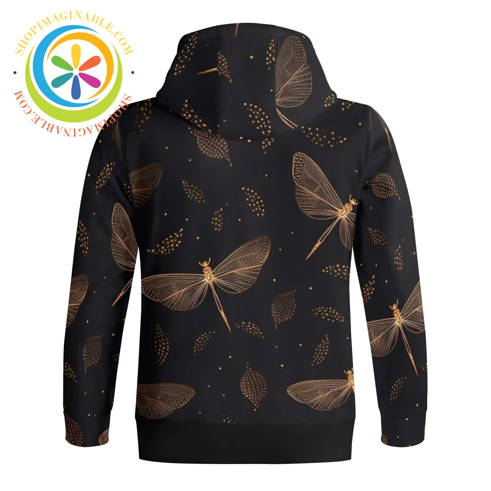 Fly Fly Dragonfly Full Zip Turtleneck Hoodie Streetwear