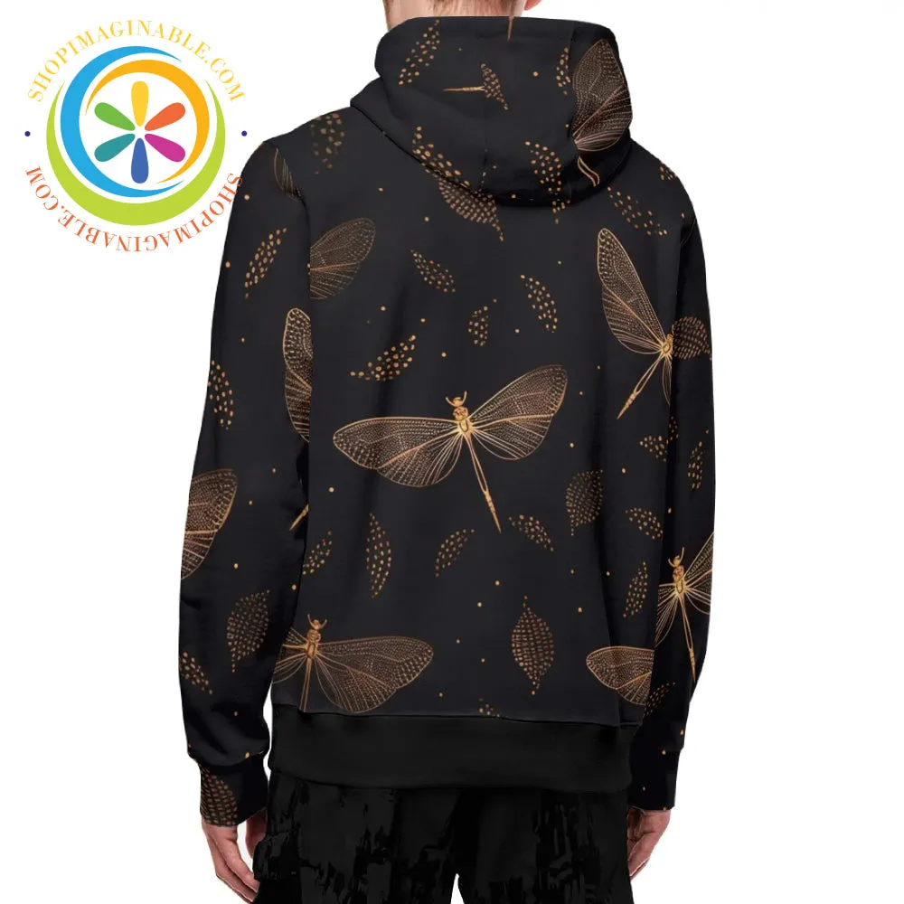 Fly Fly Dragonfly Full Zip Turtleneck Hoodie Streetwear