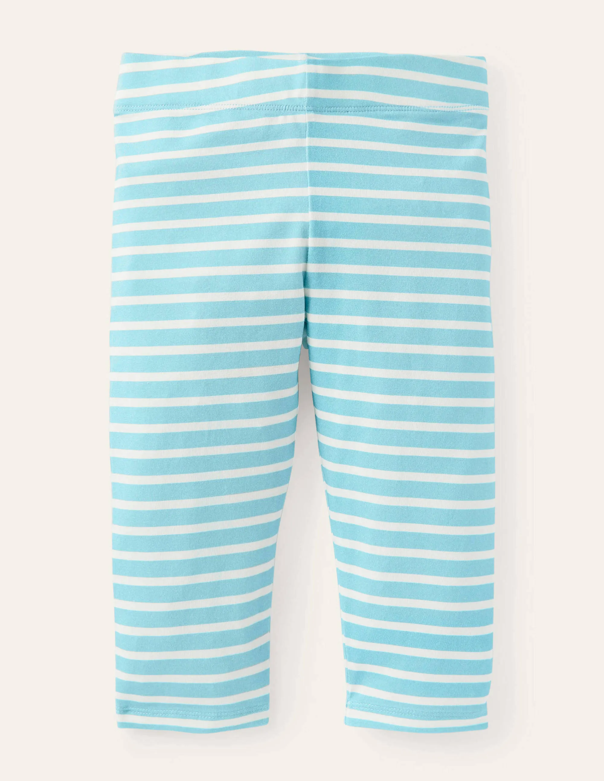 Fun Cropped Leggings-Aqua Blue/ Ivory