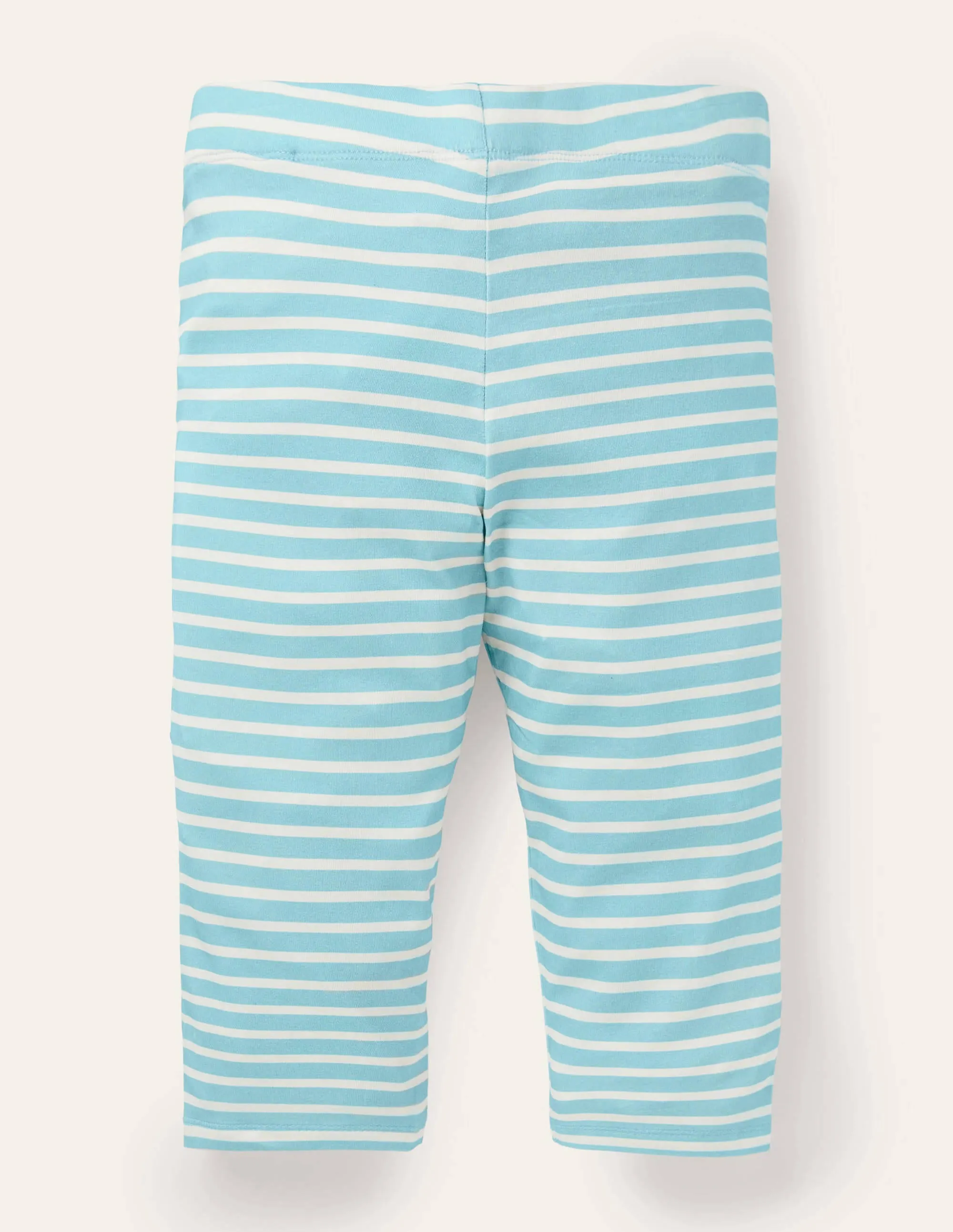 Fun Cropped Leggings-Aqua Blue/ Ivory