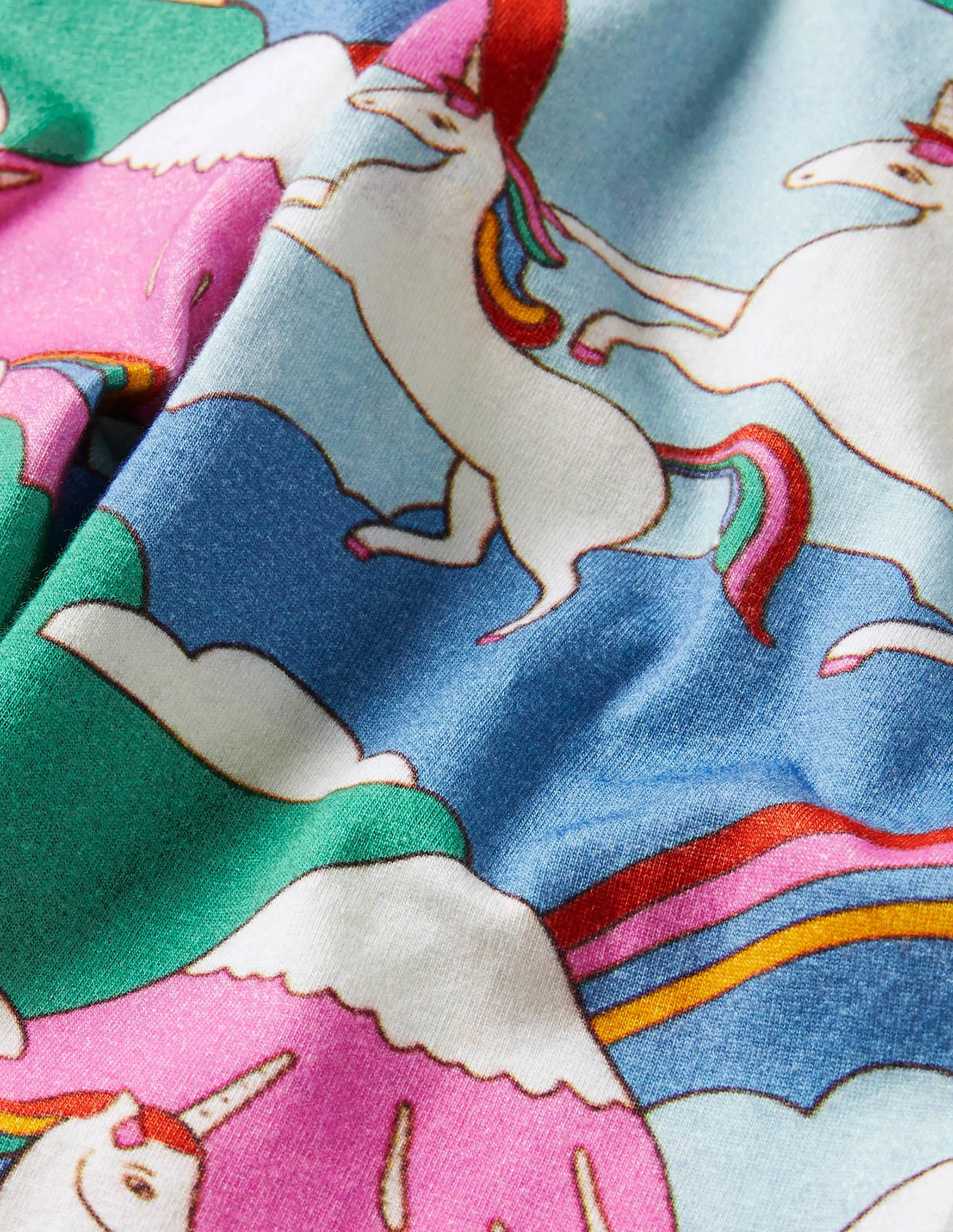 Fun Cropped Leggings-Multi Unicorn Mountain