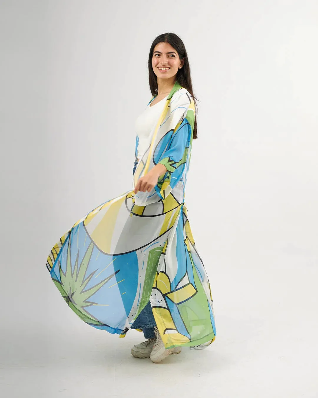 Greens - Chiffon Kimono - The Makeovr